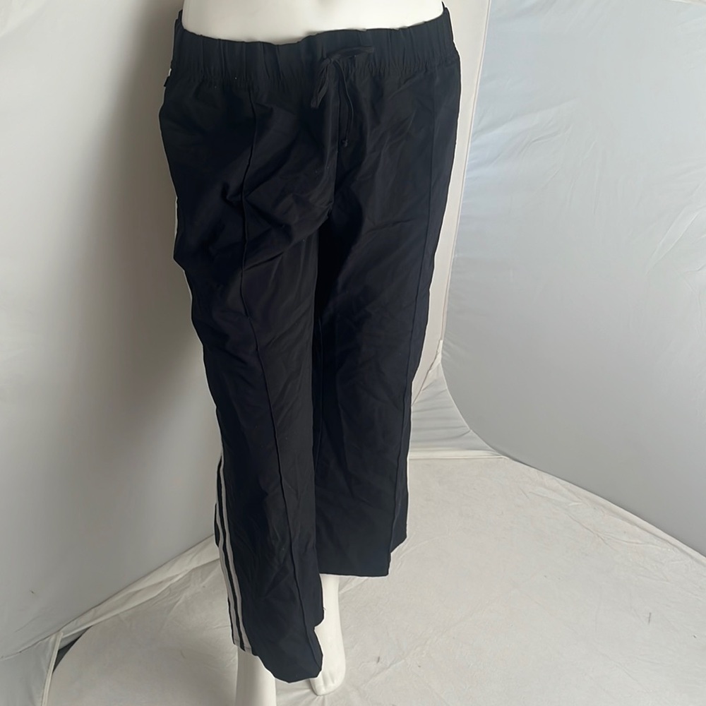 Express Jeans Y2K black with white side stripes cropped workout track pants